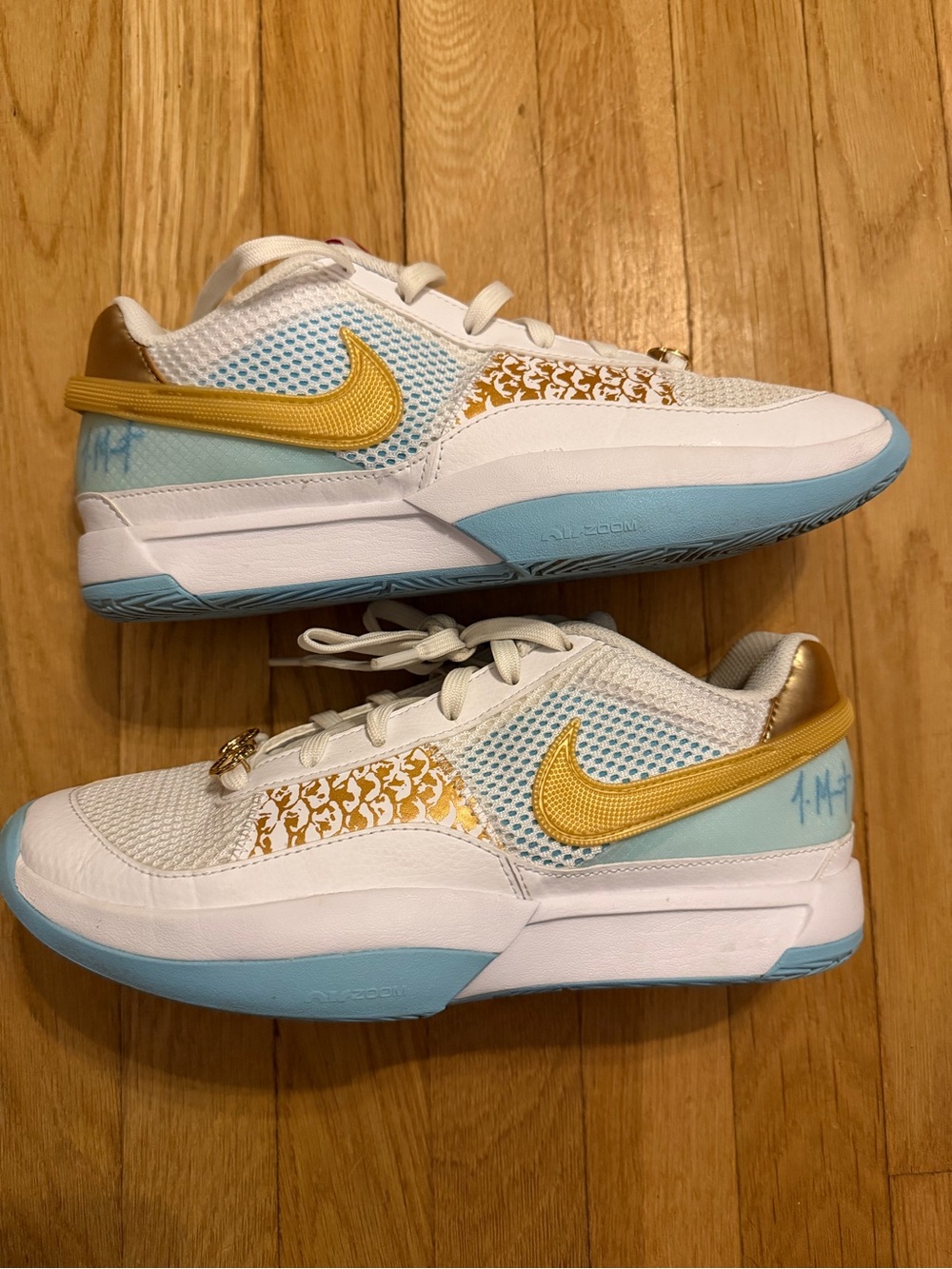 Nike Ja 1 Chinese New Year White/Gold/Light Blue Low Top FV1290-100 Women’s 8